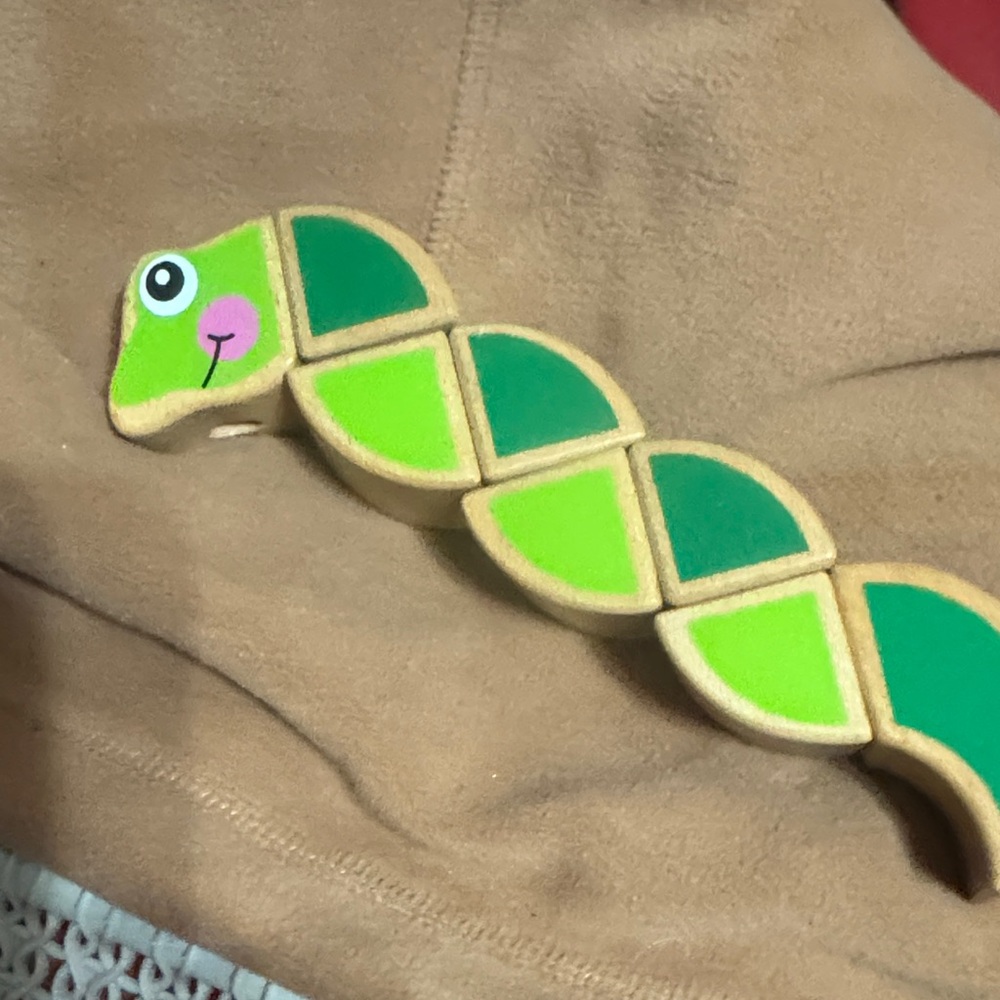 Melissa & Doug Wooden Snake Reptile Toy - Green and Tan